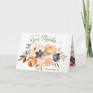 In allem Dank florale Rose geklappte Karte geben