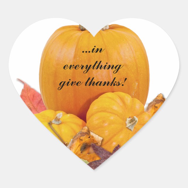 In allem danke! Herz-Aufkleber (Vorderseite)