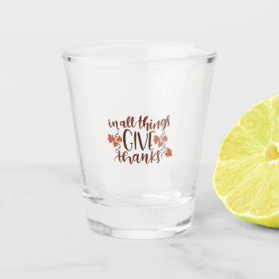 In allem gibt Dank Erntedank Pumpkin Schnapsglas