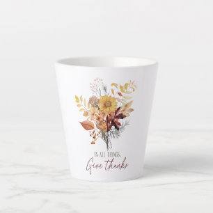 In allen Dingen danke - Herbst Blumenstrauß Milchtasse