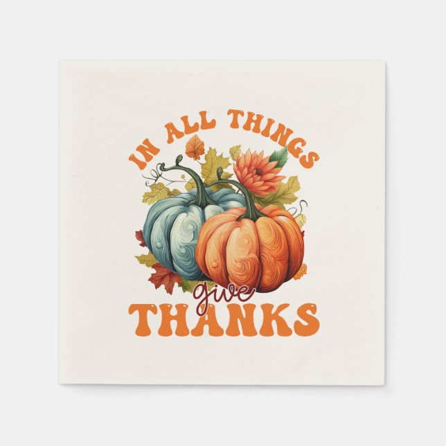 In allen Dingen gibt Dank Pumpkin Serviette (Vorderseite)