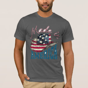 In Amerika hergestellter patriotischer Cowboyhut U T-Shirt