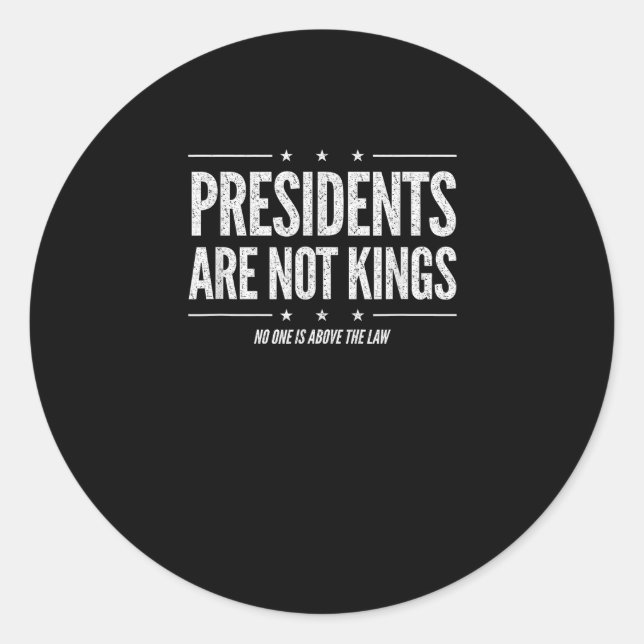 In Amerika sind Präsidenten keine Könige Retro Cla Runder Aufkleber (Vorderseite)