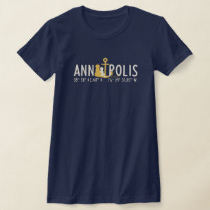 In Annapolis Navy-T - Shirt verankerte Frauen