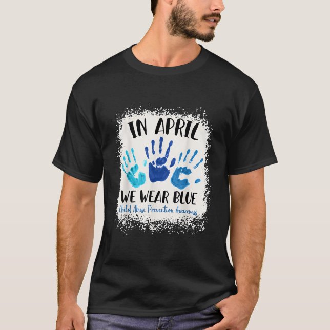 In April Blue Ribbon Child Abuse Prevention Awaren T-Shirt (Vorderseite)
