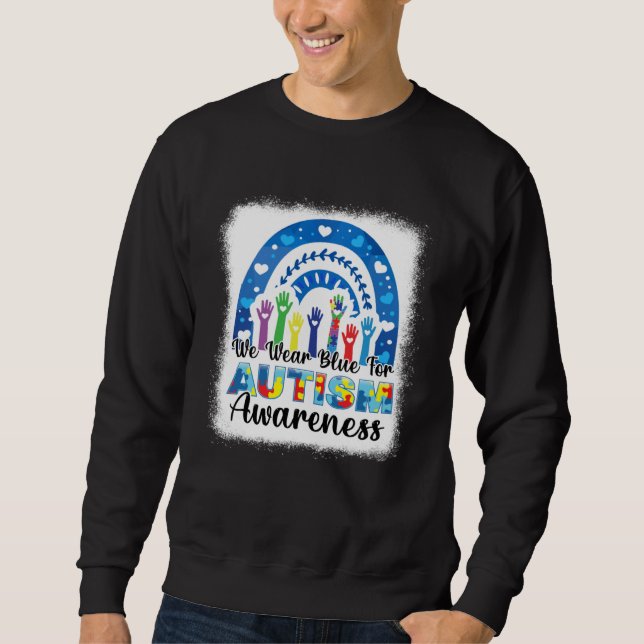 In April We Wear Blue For Autism Awareness Women K Sweatshirt (Vorderseite)