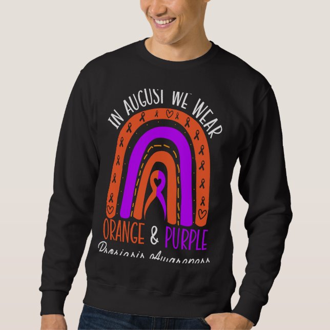 In August We Wear Orange And Purple Psoriasis Awar Sweatshirt (Vorderseite)