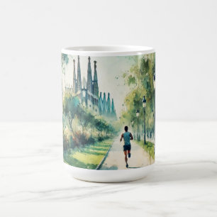 In Barcelona Spanien Aquarellmalerei Kaffeetasse