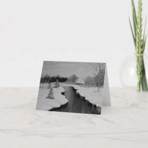 In Beautiful winterlandscape, Snowy Scene. Holiday Feiertagskarte