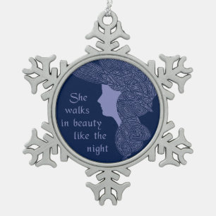 In Beauty Schneeflocken Zinn-Ornament