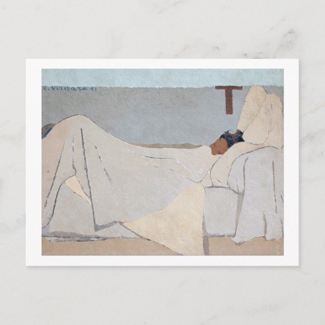 In Bed, Edouard Vuillard Postkarte (Vorderseite)