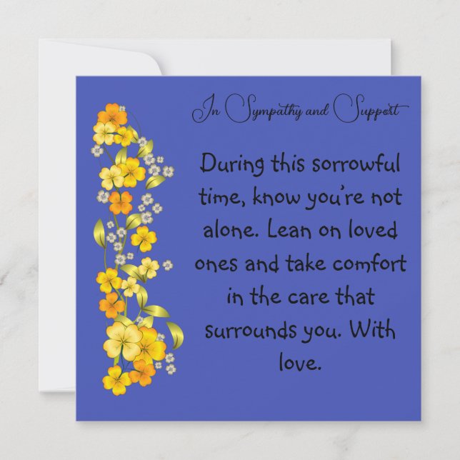 In Beileid und Support Condolences Card Karte (Vorderseite)