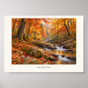 In Bernsteinwälder Herbststrom Kunstposter Poster