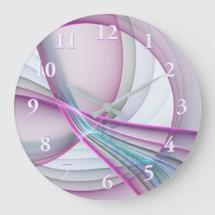 In Bewegung, moderne abstrakte farbenfrohe Fraktal Große Wanduhr