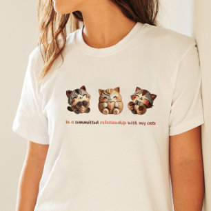 "In Beziehung zu meiner Katze" Niedliche Papierkit T-Shirt