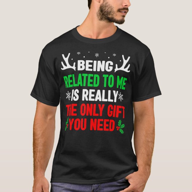 In Beziehung zu mir Weihnachtsfrauen Familie T-Shirt (Vorderseite)