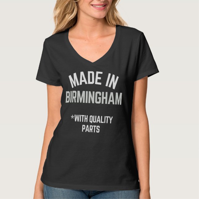 In Birmingham Geborenes Slogan T-Shirt (Vorderseite)