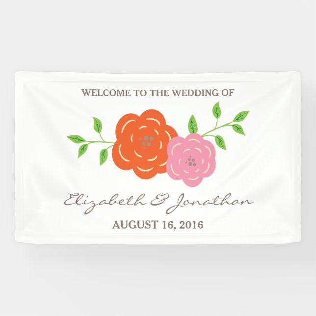 In Bloom Orange rosa Blumenzwiebelbanner Banner (Horizontal)