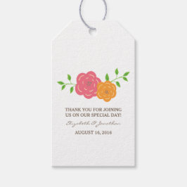 In Bloom Red Orange Blumengiftmarken Geschenkanhänger