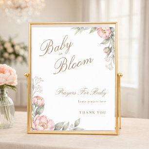 In Bloom Rosa Mädchen Baby Shower Gebete für das B Poster