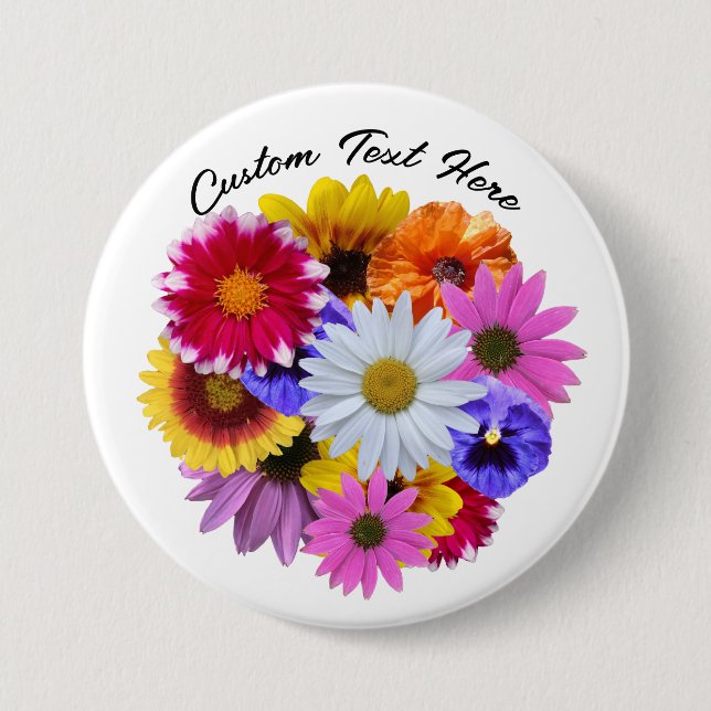 In Bloom - Round Floral Bouquet Button (Vorderseite)