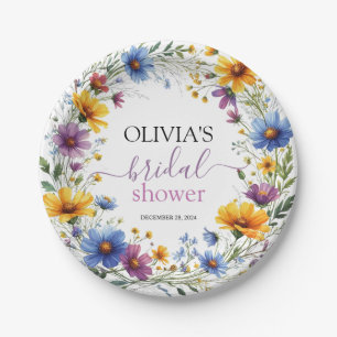 In Bloom Wildblume Blumenkohl Brautparty Pappteller