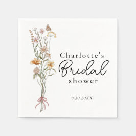 In Bloom Wildblume Blumenkohl Brautparty Serviette