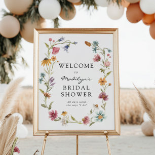 In Bloom Wildflower Brautparty-Willkommensschild Poster