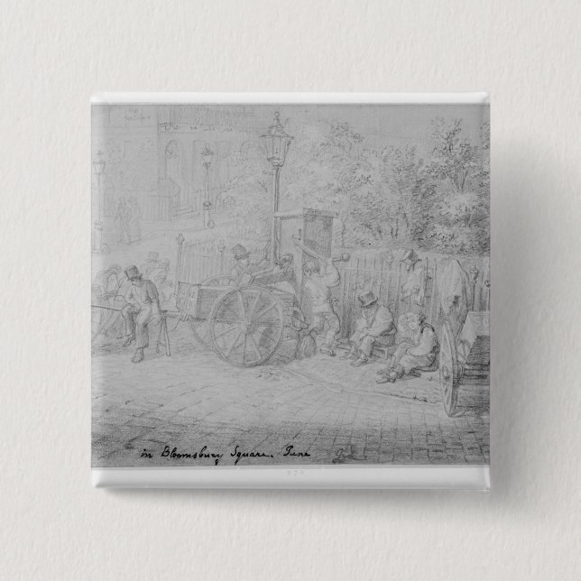 In Bloomsbury Quadrat während der Hitzewelle, 1828 Button (Vorderseite)