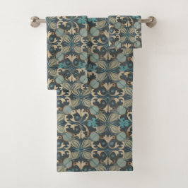 in blue badhandtuch set