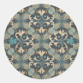 in blue runder aufkleber