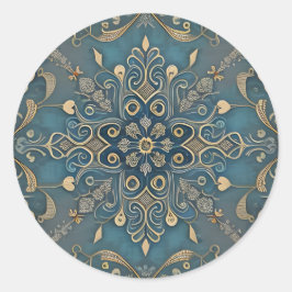 in blue runder aufkleber