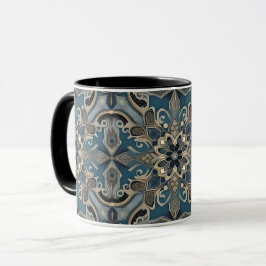 in blue tasse