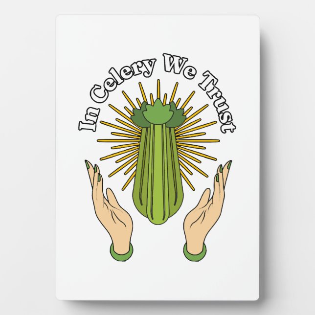 In Celery We Trust - Celery Juice Lover Funny Cele Fotoplatte (Vorderseite)