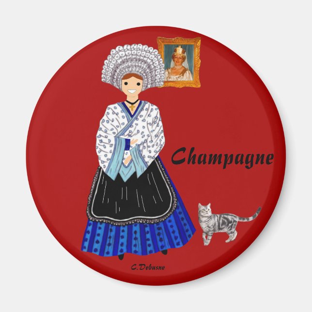 in Champagne, Frankreich Magnet (Vorne)