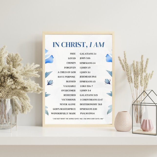 In Christ I Am – Christian Identity Bible Verse  Poster (Von Creator hochgeladen)