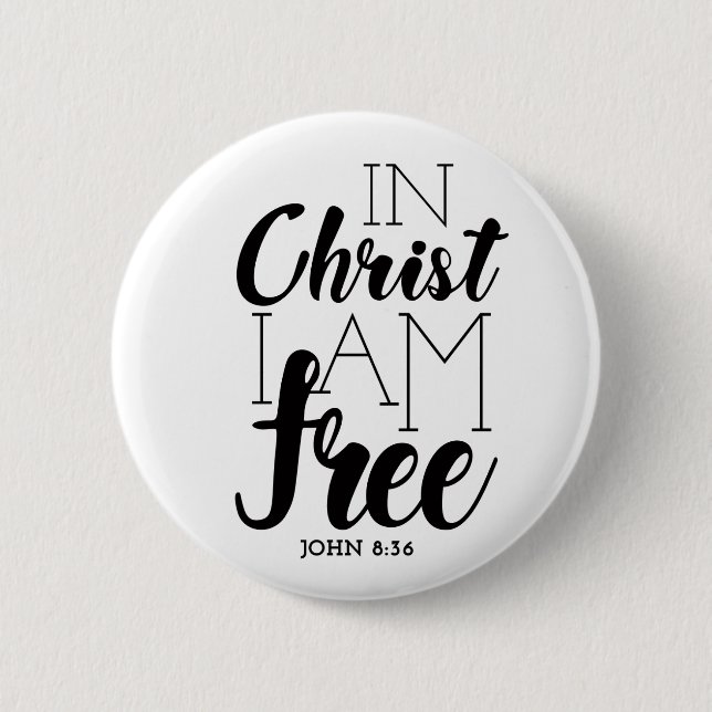 In Christus bin ich freie Schrift Versprechen Frei Button (Vorderseite)