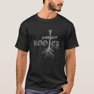 In Christus verwurzelt Jesus Gott Christliche Kreu T-Shirt