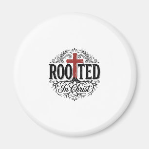 In Christus verwurzelt Vintage christliches Kreuzd Magnet