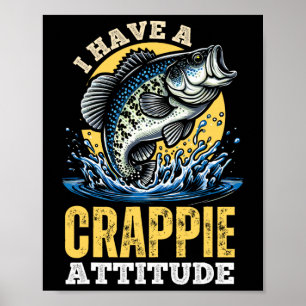 In Crappie-Stimmung Lustiger Angelsport Retro Poster