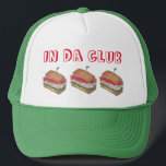 In Da Club Turkey Club Sandwich Funny Feinschmecke Truckerkappe<br><div class="desc">Enthält eine originelle Illustration eines Putenklub-Sandwiches,  mit IN DA CLUB in einem lustigen Schriftart. Ideal für deinen liebsten Feinschmecker. Dieses Design ist auch auf anderen Produkten erhältlich. Sehen Sie nicht,  wonach Sie suchen? Brauchen Sie Hilfe bei der Anpassung? Kontaktieren Sie Rebecca,  um etwas für Sie entworfen zu haben.</div>