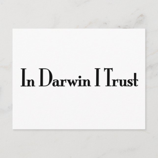 In Darwin vertraue ich Postkarte (Vorderseite)