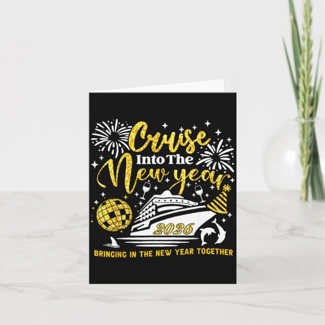 In das neue Jahr 2026 cruisen Frohes Neues Jahr Ur Karte (Vorderseite)
