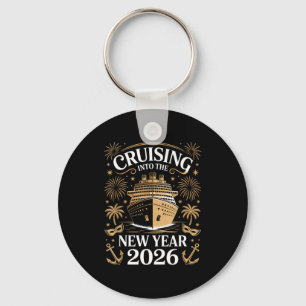 In das neue Jahr 2026 Kreuzfahrt Schiff Frohes Neu Schlüsselanhänger