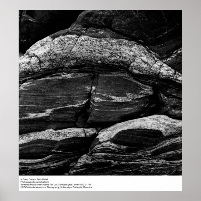 In Deep Canyon Rock Detail von Ansel Adams Poster (Vorne)