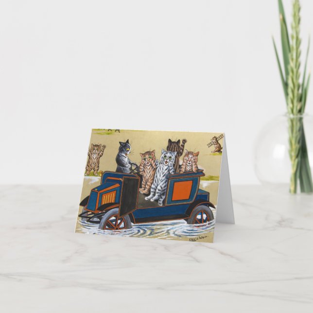 In Deep Water by Louis Wain Dankeskarte (Vorderseite)