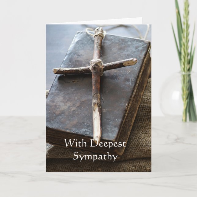In Deepest Sympathy Cross, Bibel Scripture Card Karte (Vorderseite)