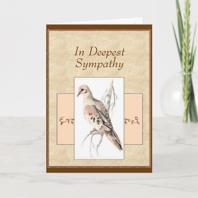In Deepest Sympathy Mourning Dove Turtle Dove Karte (Vorderseite)