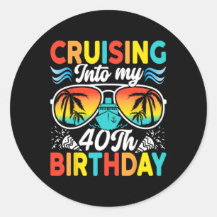 In den 40. Geburtstag cruisen Familienkreuzfahrt 4 Runder Aufkleber