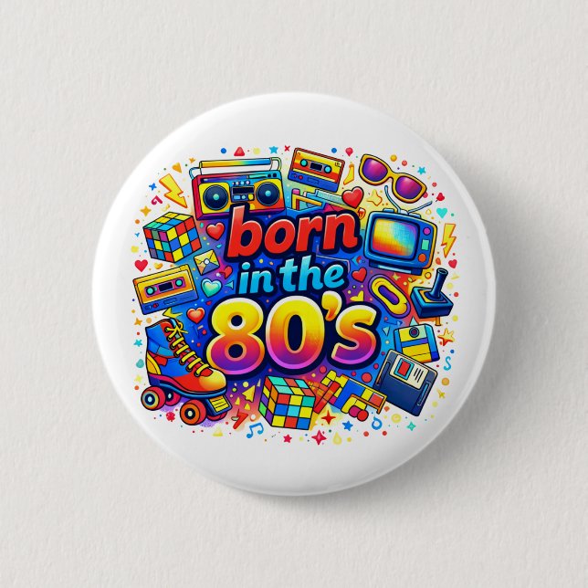 In den 80ern geboren button (Vorderseite)